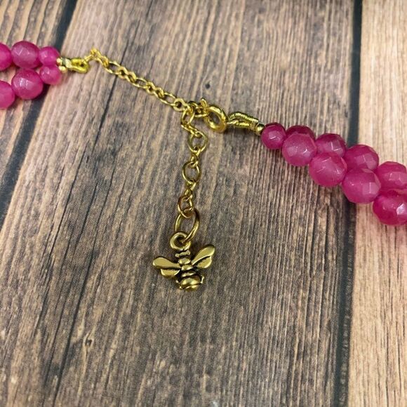 Glass Bead and Large Link Necklace - Picture 2 of 2